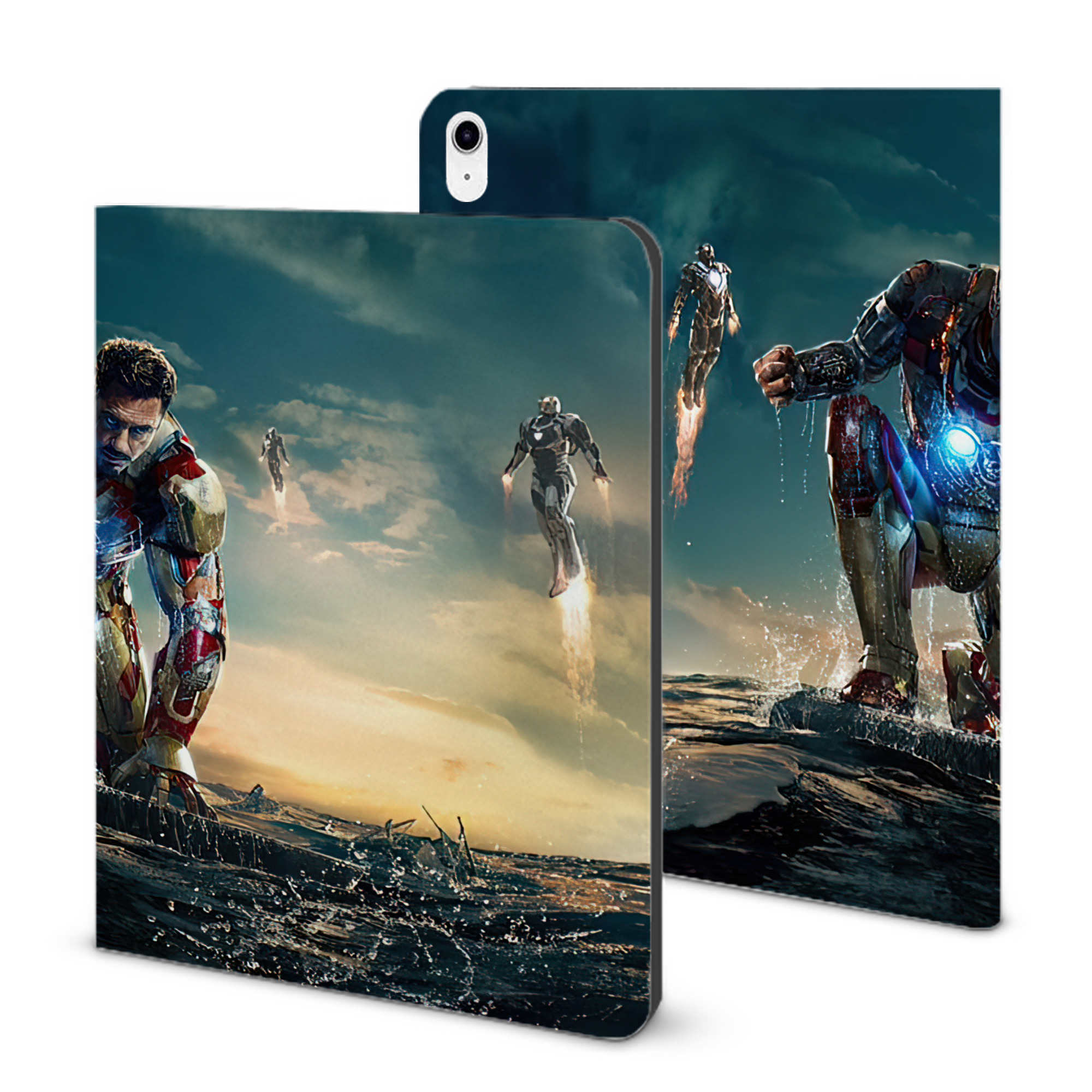 （画像用） アベンジャーズ The Avengers IPad ケース ブック型 PUレザー TPU 耐衝撃 軽量 薄型 ペン収納なし 全面保護 IPad 各モデル対応